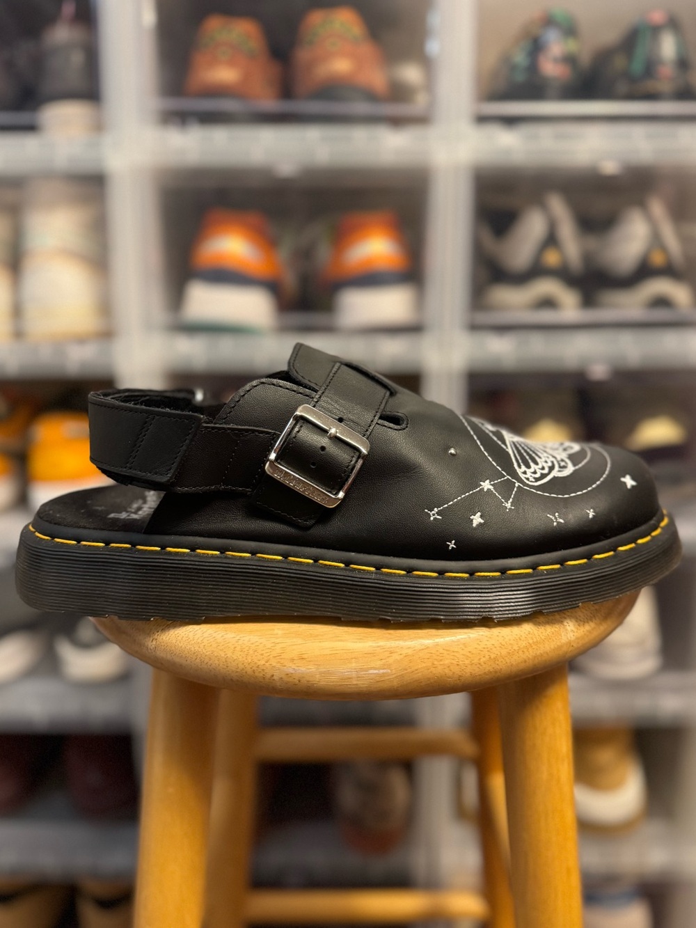 Dr. Martens Celestial Moth Embroidered Mules